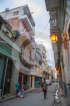 Calle Obrapia Street, Old Havana, Havana, Cuba