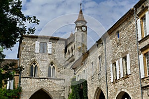 The so-called `Black Prince` house and the bell tower of the Saint-AndrÃ© church in Monflanquin