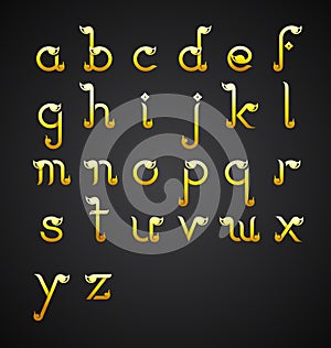 Calligraphic alphabet design in Thai style