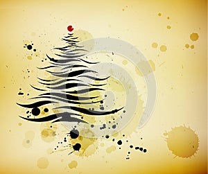 Calligraphic christmas tree