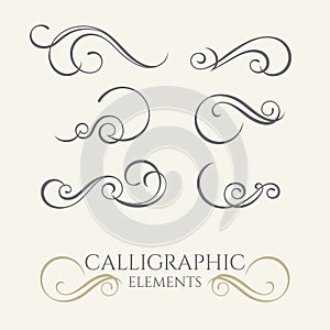 Calligraphic classical elements. Decorative borders.