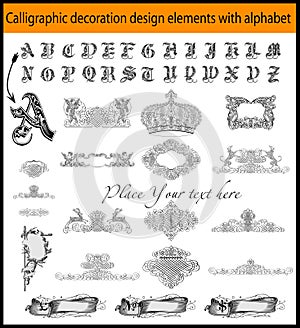 Calligraphic decoration design elements