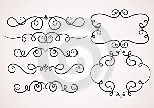 Calligraphic decorative elements.