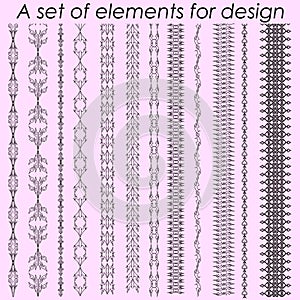 Calligraphic design elements 1 - vector set. Vector illustration