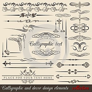 Caligráfico diseno elementos 