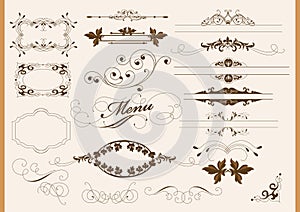 Calligraphic design elements and page decoration