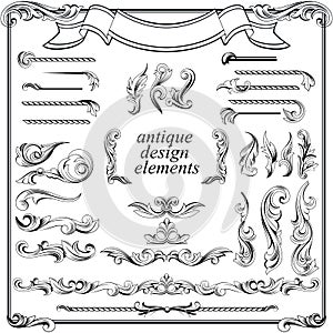 Calligraphic design elements, page decoration