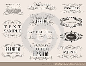 Calligraphic design elements, page decoration