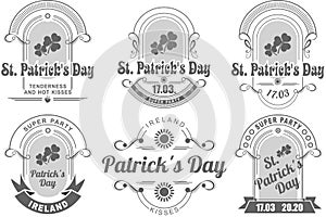 Calligraphic Design Elements St. Patrick's Day