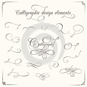 Calligraphic design elements. vector set