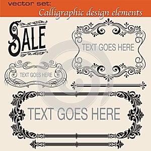 Calligraphic design series of elements