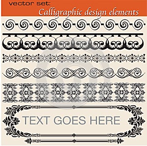 Calligraphic design series of elements