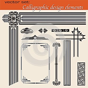 Calligraphic design series of elements