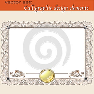 Calligraphic design series of elements