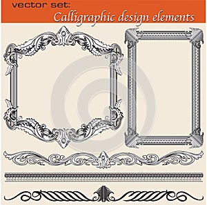 Calligraphic design series of elements