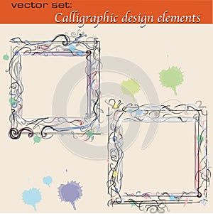 Calligraphic design series of elements