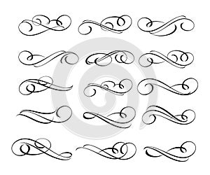 Calligraphic elegant elements of design.Vector