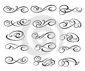 Calligraphic elegant elements of design.Vector