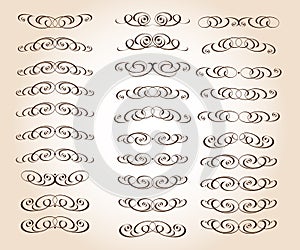 Calligraphic elegant elements design.Vector illustration.