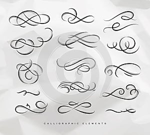 Calligraphic vintage elements