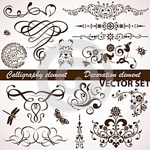 Calligraphic and floral element