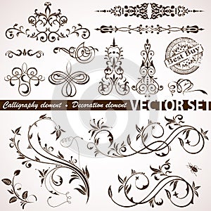 Calligraphic and floral element