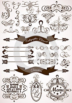 Calligraphic and floral element