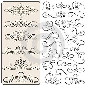 Calligraphic Flourishes And Scroll Elements photo