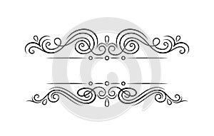 Calligraphic frame vector concept