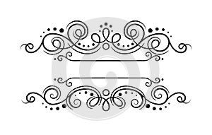Calligraphic frame vector concept