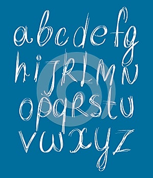 Calligraphic script font.