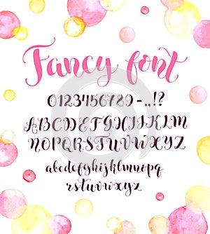 Calligraphic script letters