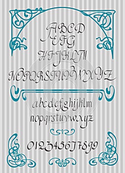 Calligraphic vector script font. Handwritten brush style modern