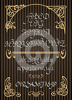 Calligraphic vector script font. Handwritten brush style modern