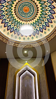 calligraphy artwork on the dome of the Depok city mosque