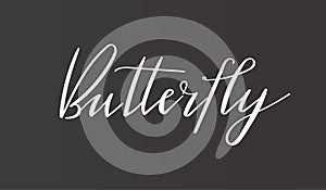 Calligraphy `Butterfly` inscription - sophisticated logo design. Couple business card designs included