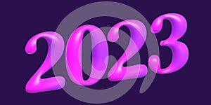 2023 calligraphy with 3d numbers