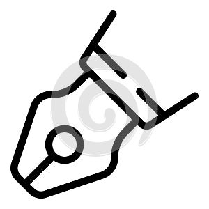 Calligraphy dip pen icon outline vector. Artistic writing nib pen