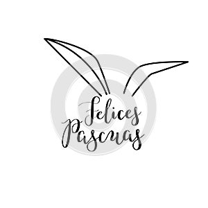 Calligraphy hand-drawn Felices Pascuas lettering in Spanish photo