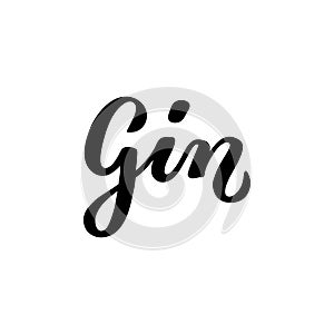 Calligraphy lettering Gin. Hand-drawn and digitized.