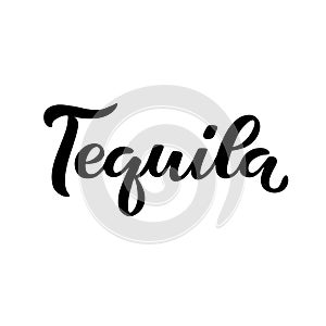 Calligraphy lettering Tequila. Hand-drawn and digitized.