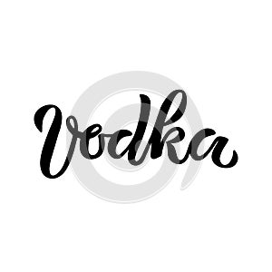 Calligraphy lettering Vodka. Hand-drawn and digitized.