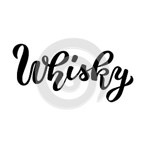 Calligraphy lettering Whisky. Hand-drawn and digitized.