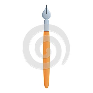 Calligraphy nib kit icon, cartoon style