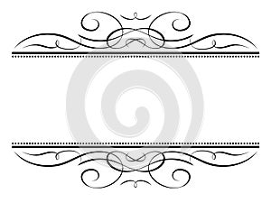 Calligraphy vignette penmanship frame