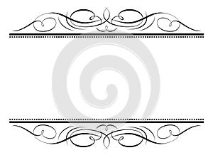 Calligraphy vignette penmanship frame