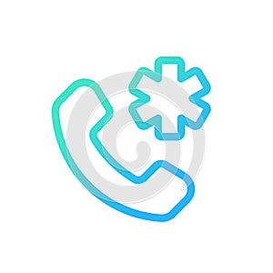 Calling emergency pixel perfect gradient linear ui icon