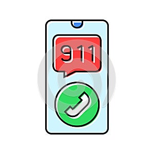 calling emergency services color icon vector illustration