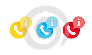 Calling information icon. Use for mobile app, UI pictogramm. Vector on isolated white background. EPS 10