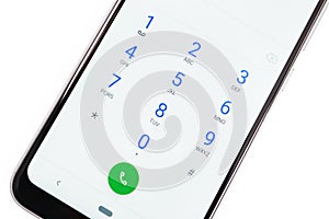 Calling screen on the smartphone